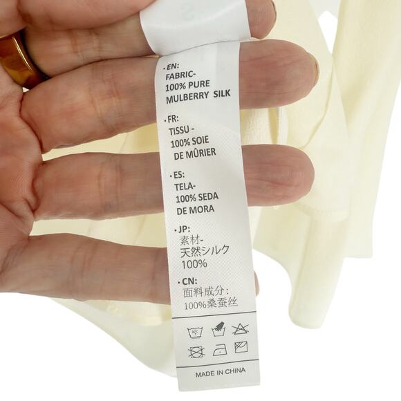 Elegant Cream Button Down Shirt for Women - Picture 8 of 10